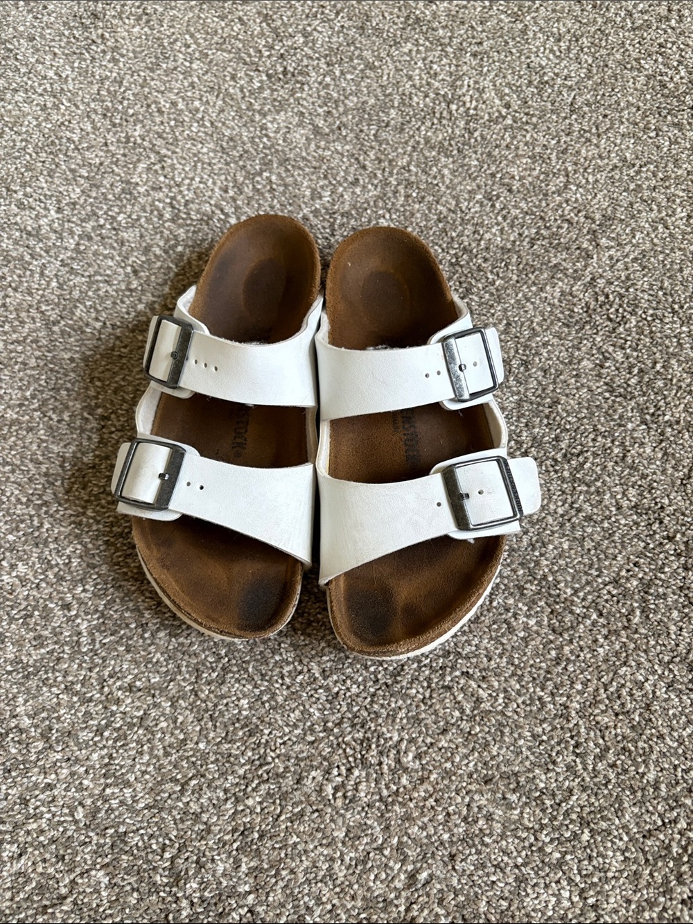 Kids White Birkenstock Double Strap Sandals